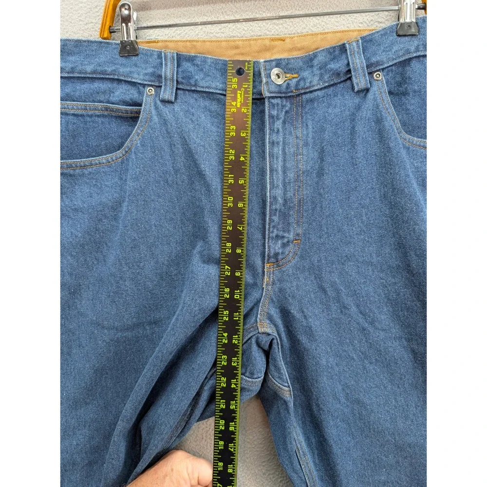 Duluth Trading Co Blue Denim Work Jeans Men's 42x28 Straight Leg 100% Cotton